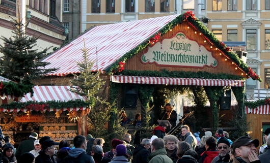 Bühne auf dem Leipziger Weihnachtsmarkt